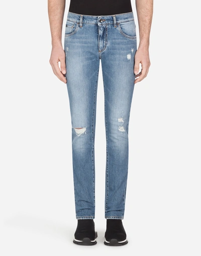 Shop Dolce & Gabbana Skinny Fit Stretch Jeans In Blue