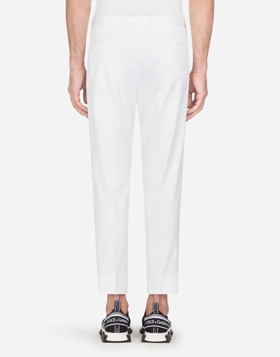 Shop Dolce & Gabbana Pants In Stretch Cotton In White