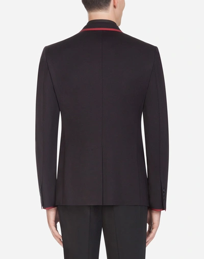 Shop Dolce & Gabbana Jersey Blazer In Black