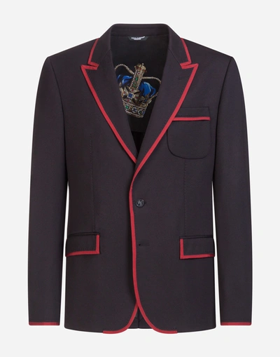 Shop Dolce & Gabbana Jersey Blazer In Black