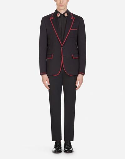 Shop Dolce & Gabbana Jersey Blazer In Black