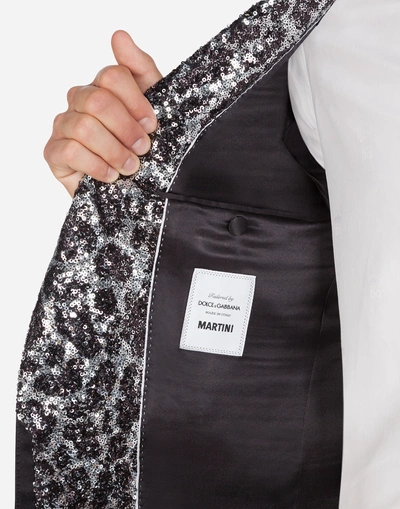 Shop Dolce & Gabbana Martini Tuxedo Suit In Stretch Wool In Black