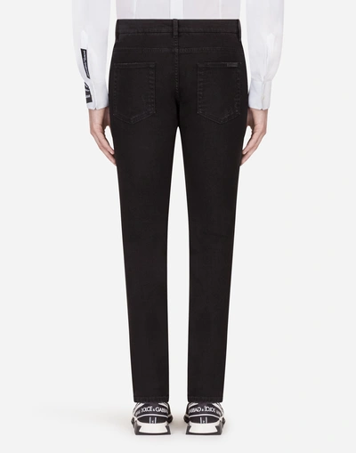 Shop Dolce & Gabbana Skinny Fit Stretch Jeans In Black