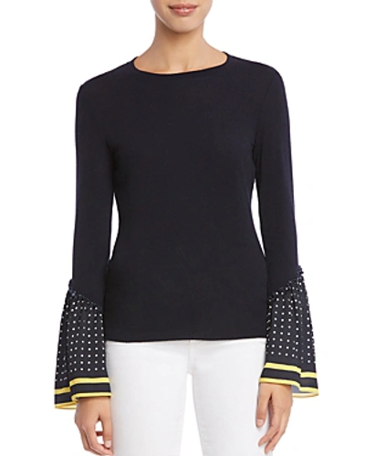 Shop Bailey44 Dot-cuff Bell-sleeve Sweater In Midnight Multi