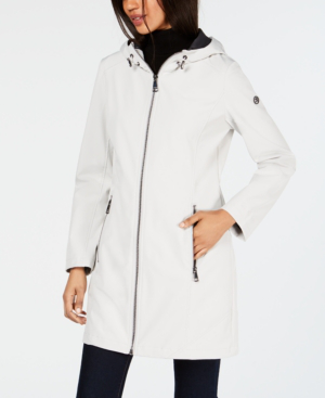 calvin klein petite hooded raincoat