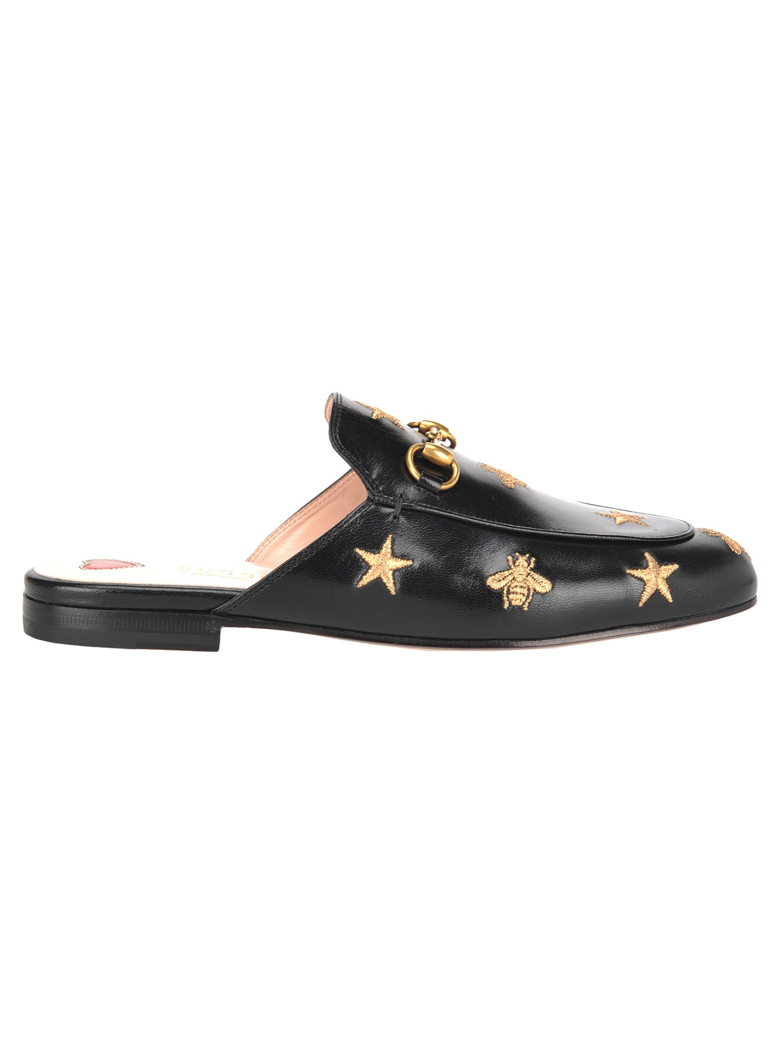 gucci princetown embroidered slipper