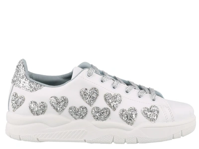 Shop Chiara Ferragni Roger Sneakers In White/ Silver