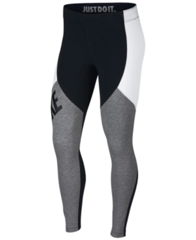 Shop Nike Sportswear Leg-a-see Colorblocked Leggings In Black/white