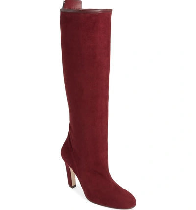 Shop Stuart Weitzman Charlie Knee High Boot In Cabernet Devon