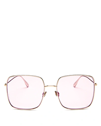 Shop Dior Women's Stellaire Oversized Square Sunglasses, 59mm In Gold/light Pink