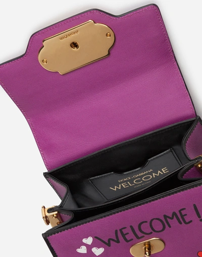 Shop Dolce & Gabbana Welcome Handbag In Calfskin In Multicolor