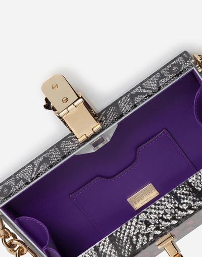 Shop Dolce & Gabbana Dolce Box Clutch In Plexi With Chain In Multi-colored