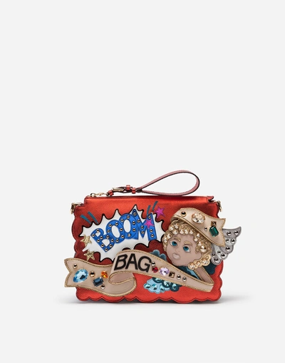 Shop Dolce & Gabbana Book Bag With Patch And Embroideries In Multi-colored