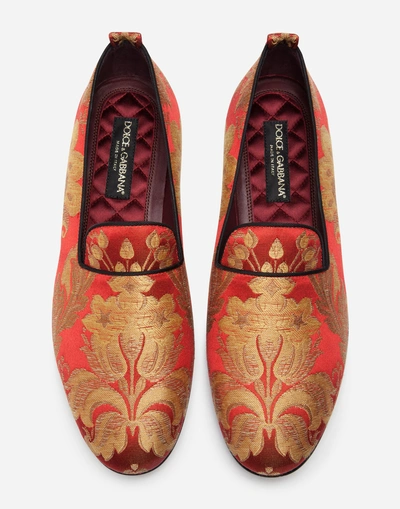 Shop Dolce & Gabbana Brocade Slippers In Multicolor