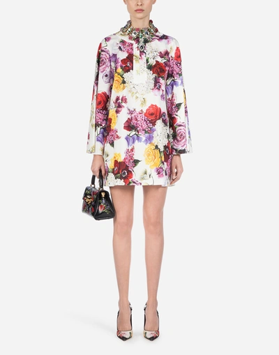 Shop Dolce & Gabbana Printed Cotton Kaftan In Floral Print