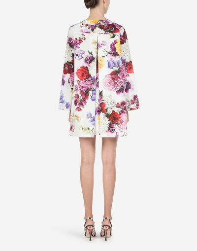 Shop Dolce & Gabbana Printed Cotton Kaftan In Floral Print