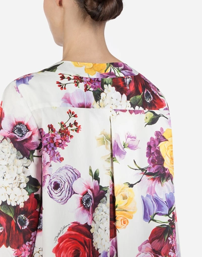 Shop Dolce & Gabbana Printed Cotton Kaftan In Floral Print