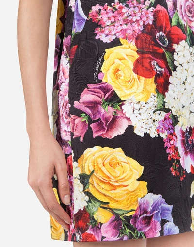 Shop Dolce & Gabbana Dress In Printed Brocade In Floral Print