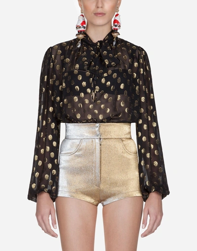 Shop Dolce & Gabbana Silk Chiffon Shirt In Black