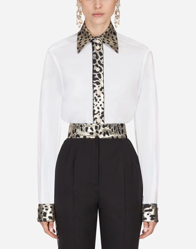 Shop Dolce & Gabbana Stretch Cotton Shirt In White