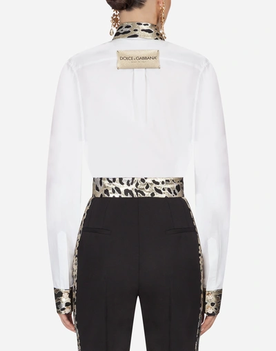 Shop Dolce & Gabbana Stretch Cotton Shirt In White