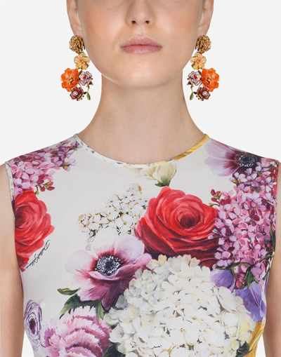 Shop Dolce & Gabbana Printed Silk Top In Floral Print