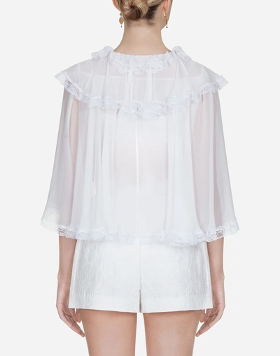 Shop Dolce & Gabbana Chiffon Blouse In White