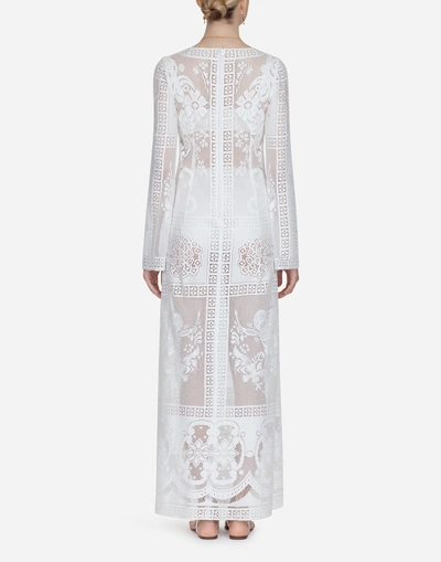 Shop Dolce & Gabbana Lace Dress In White