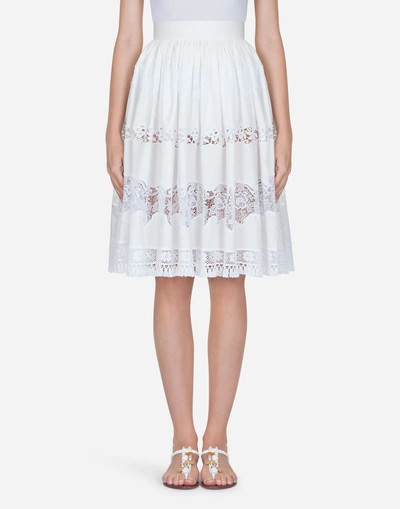 Shop Dolce & Gabbana Cotton Skirt In White