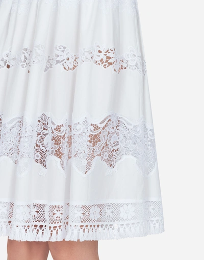 Shop Dolce & Gabbana Cotton Skirt In White