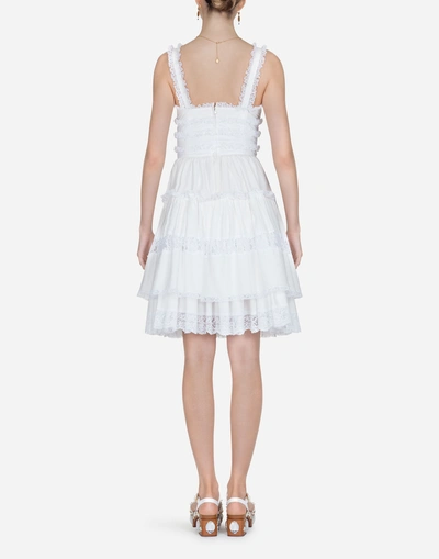 Shop Dolce & Gabbana Short Poplin Dress In White