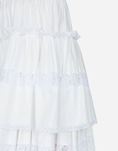 Shop Dolce & Gabbana Short Poplin Dress In White