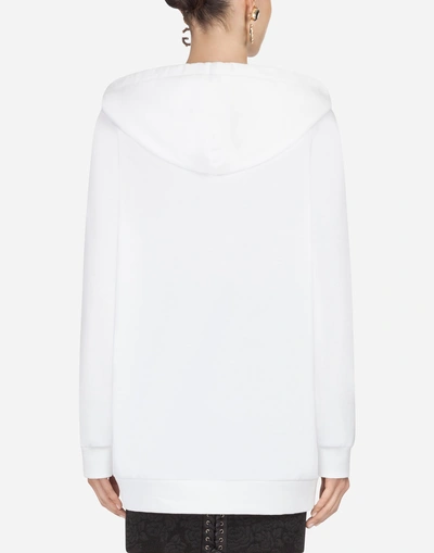 Shop Dolce & Gabbana Printed Cotton Sweatshirt In White