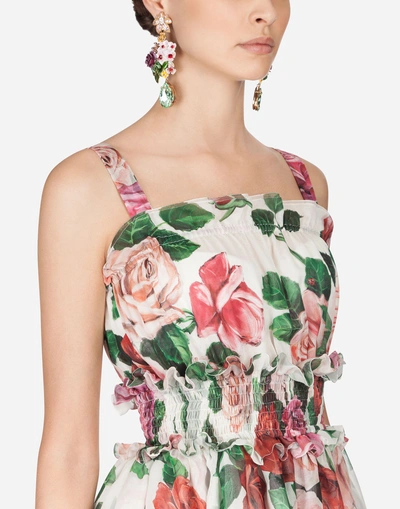 Shop Dolce & Gabbana Printed Silk Dress In Floral Print