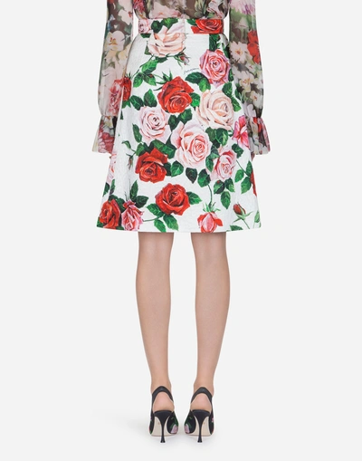 Shop Dolce & Gabbana Skirt In Printed Brocade In Floral Print