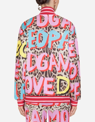 Shop Dolce & Gabbana Pop Leopard-print Nylon Jacket In Leopard Print