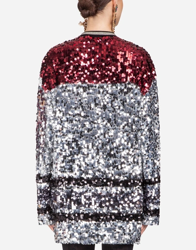Shop Dolce & Gabbana Sweatshirt With Sequins In Multi-colored