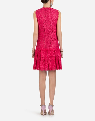 Shop Dolce & Gabbana Lace Dress In Purple