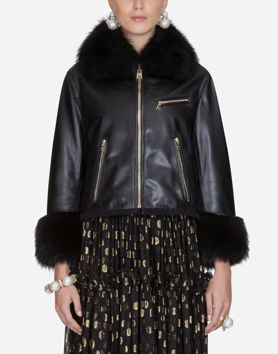 Shop Dolce & Gabbana Leather Jacket In Black