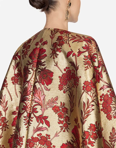 Shop Dolce & Gabbana Lurex Jacquard Cape In Multi-colored