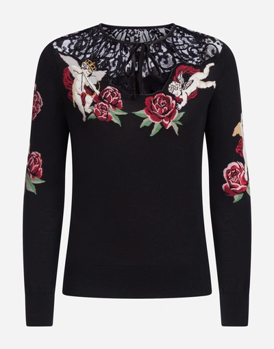 Shop Dolce & Gabbana Wool And Silk Knit In Black