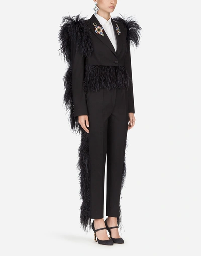 Shop Dolce & Gabbana Single-breasted Wool Blazer In Black