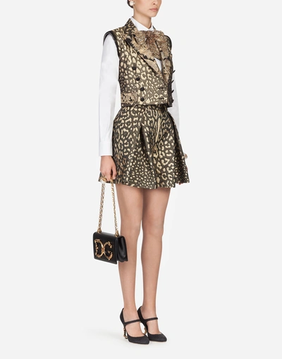 Shop Dolce & Gabbana Blazer-style Vest In Jacquard In Multi-colored