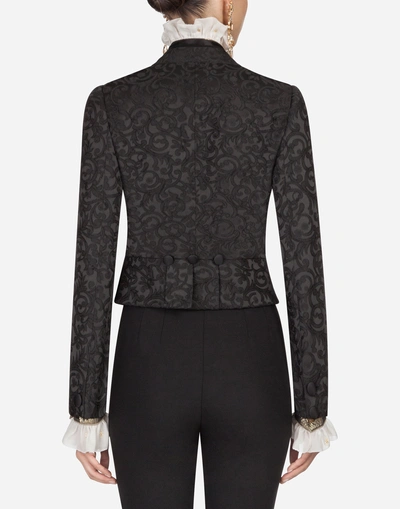 Shop Dolce & Gabbana Jacquard Blazer In Black