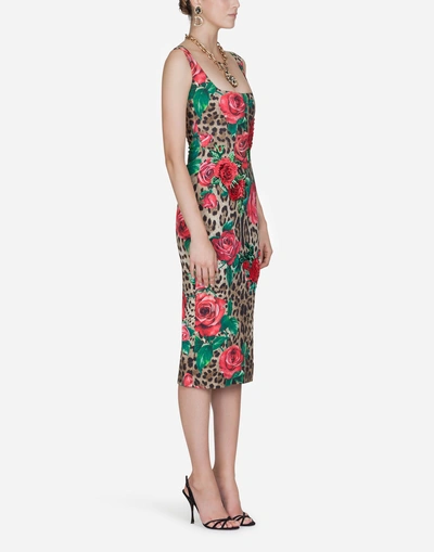 Shop Dolce & Gabbana Printed Viscose Dress In Multi-colored