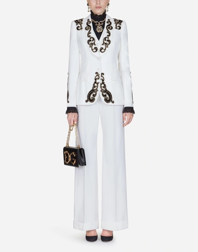 Shop Dolce & Gabbana Single-breasted Wool Blazer In White