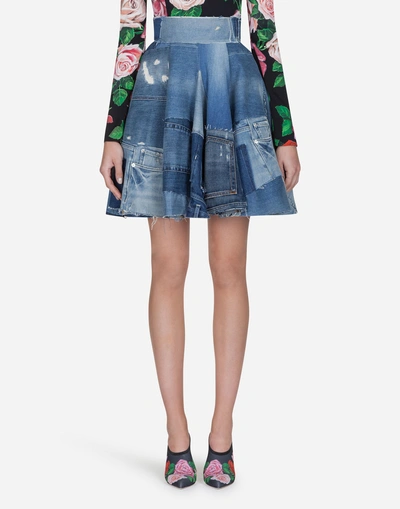 Shop Dolce & Gabbana Denim Skirt In Blue