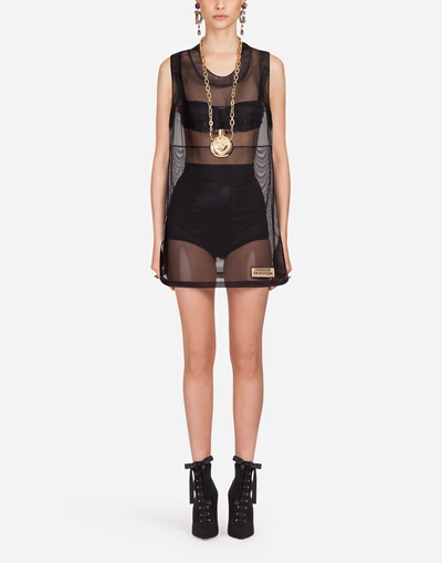 Shop Dolce & Gabbana Mesh Shorts In Black