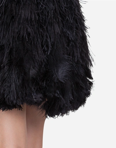 Shop Dolce & Gabbana Flounce Skirt In Feathers