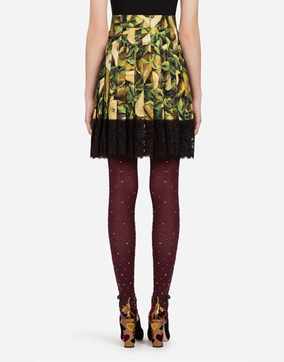 Shop Dolce & Gabbana Skirt In Printed Cady In Multi-colored